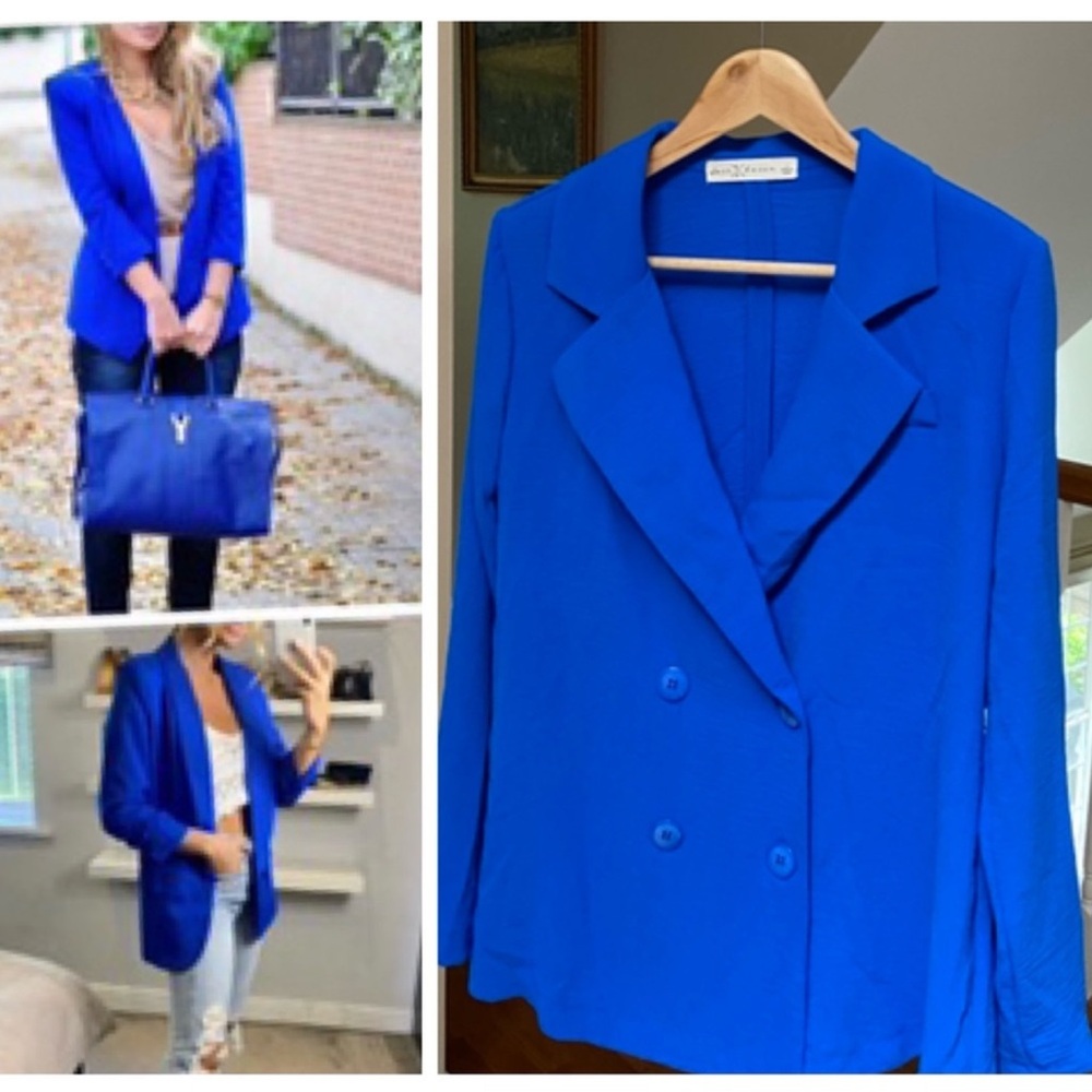 FAIR HAVEN royal blue flowy blazer / jacket